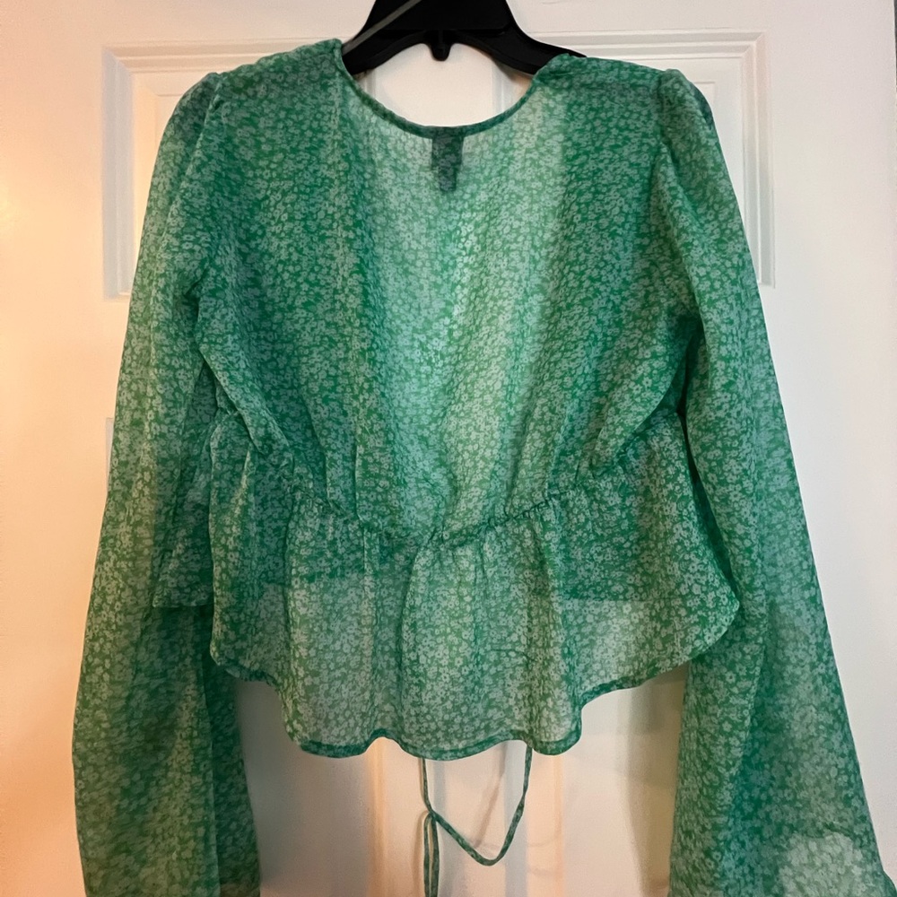 Wild Fable Green Patterned Blouse